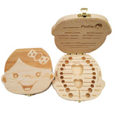 Wooden Baby Kids Tooth Storage Box English/Spanish/French/Russian/Italian-TB00793-Veeddydropshipping